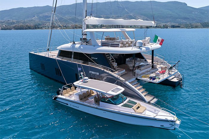 Catamaran Genny and tender