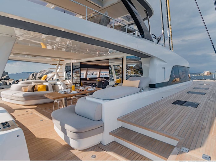 Catamaran Joy aft deck