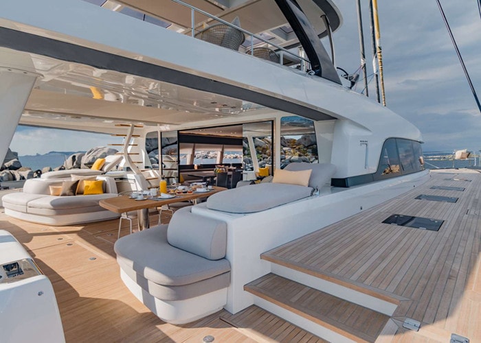 Catamaran Joy aft deck
