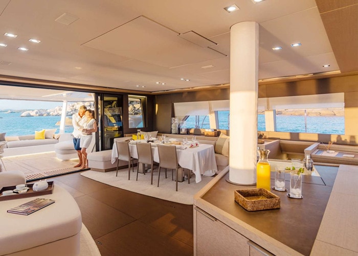 Catamaran Joy dining