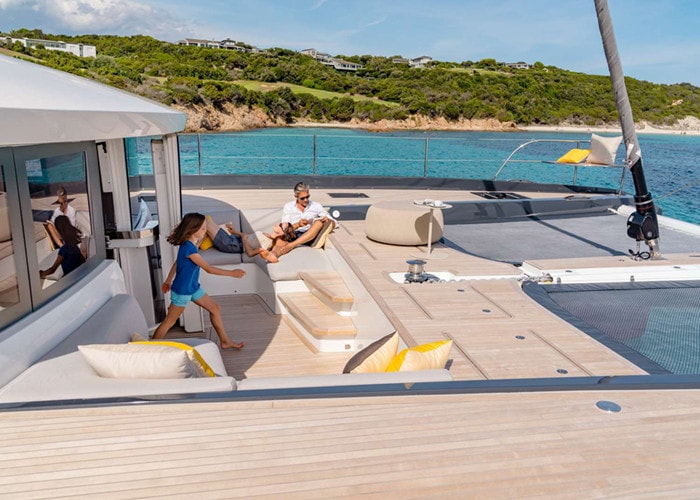 Catamaran Joy forward deck