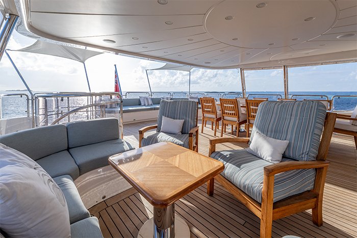 Motor yacht Namaste bridge deck