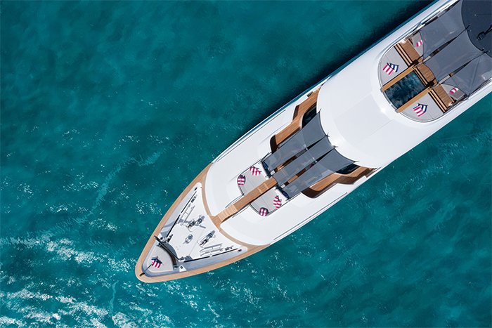 Motor Yacht No Bad Ideas 160ft aerial c