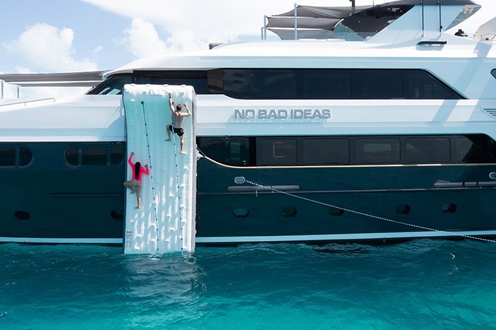 Motor Yacht No Bad Ideas 160ft rock climbing wall
