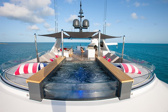 Motor Yacht No Bad Ideas 160ft sundeck looking aft