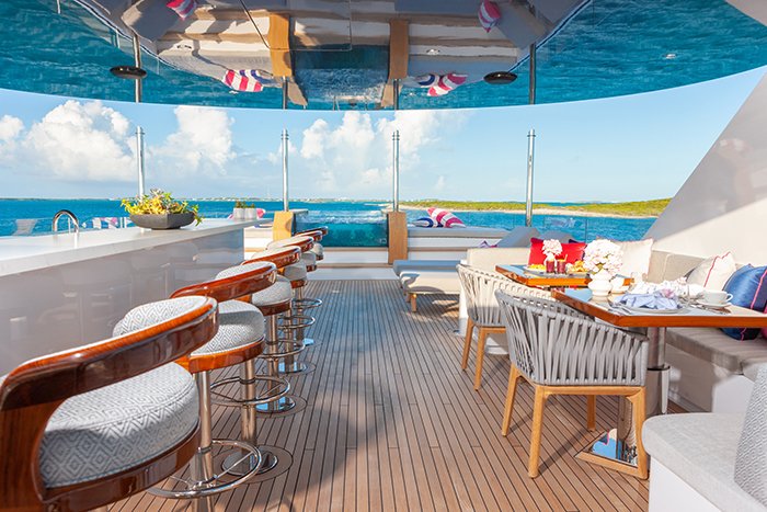 Motor Yacht No Bad Ideas 160ft sundeck looking forward