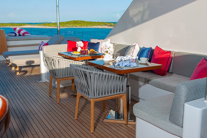 Motor Yacht No Bad Ideas 160ft sundeck seating