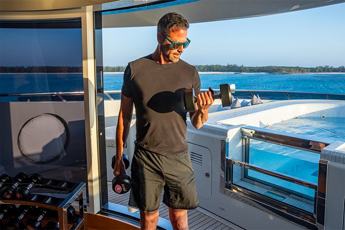 Motor yacht South gym and Jacuzzi