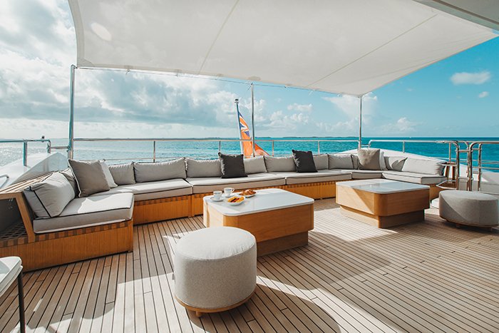 Yacht Emina bridge deck aft