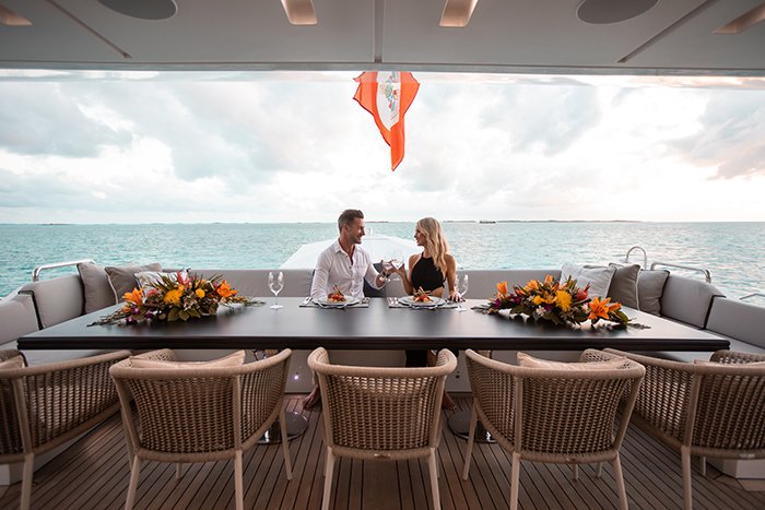 Yacht Emina main deck aft dining