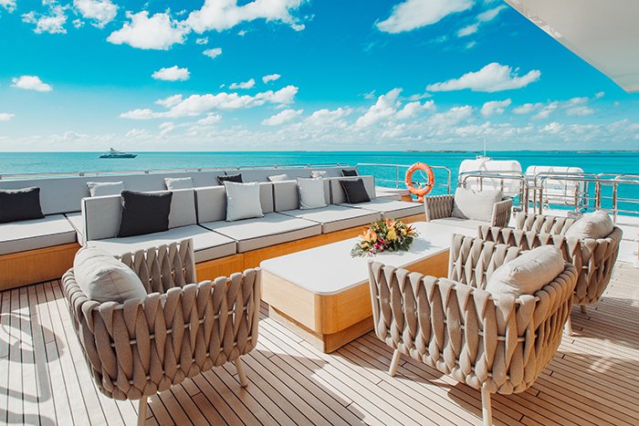 Yacht Emina sundeck aft seating