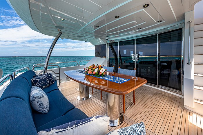 Yacht Emrys aft deck