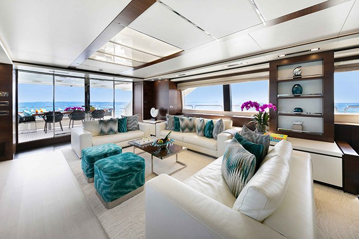 Yacht Insieme Main Salon Looking Aft
