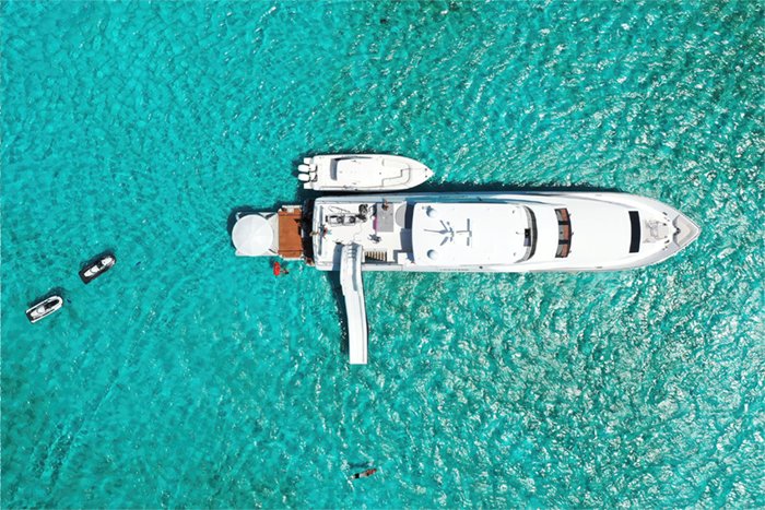 Yacht Limitless aerial slide