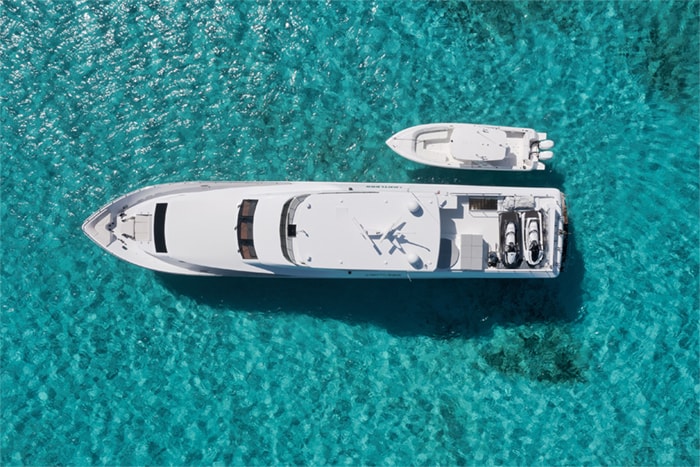 Yacht Limitless aerial view