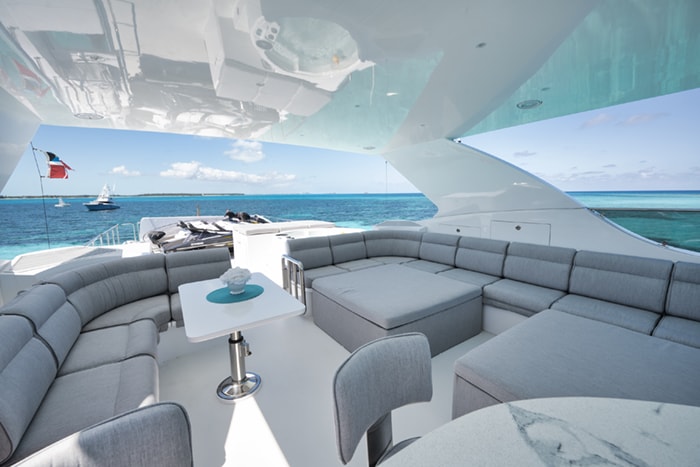 Yacht Limitless Flybridge Looking Aft