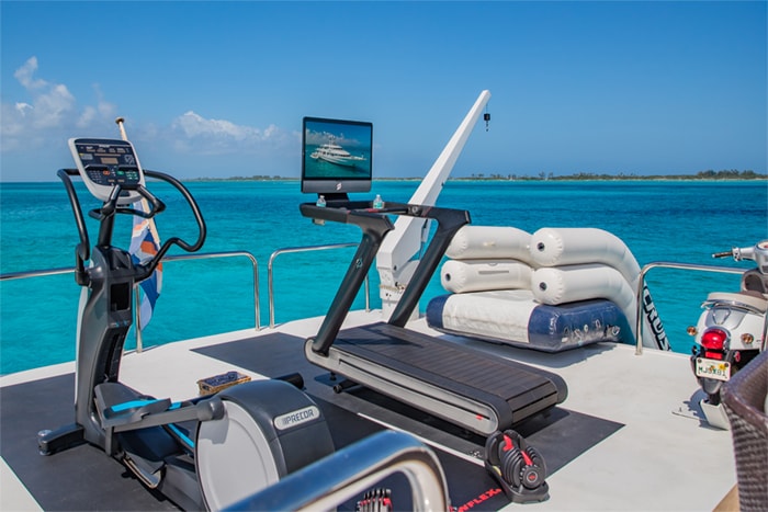 Yacht Starship bridge deck exercise equipment